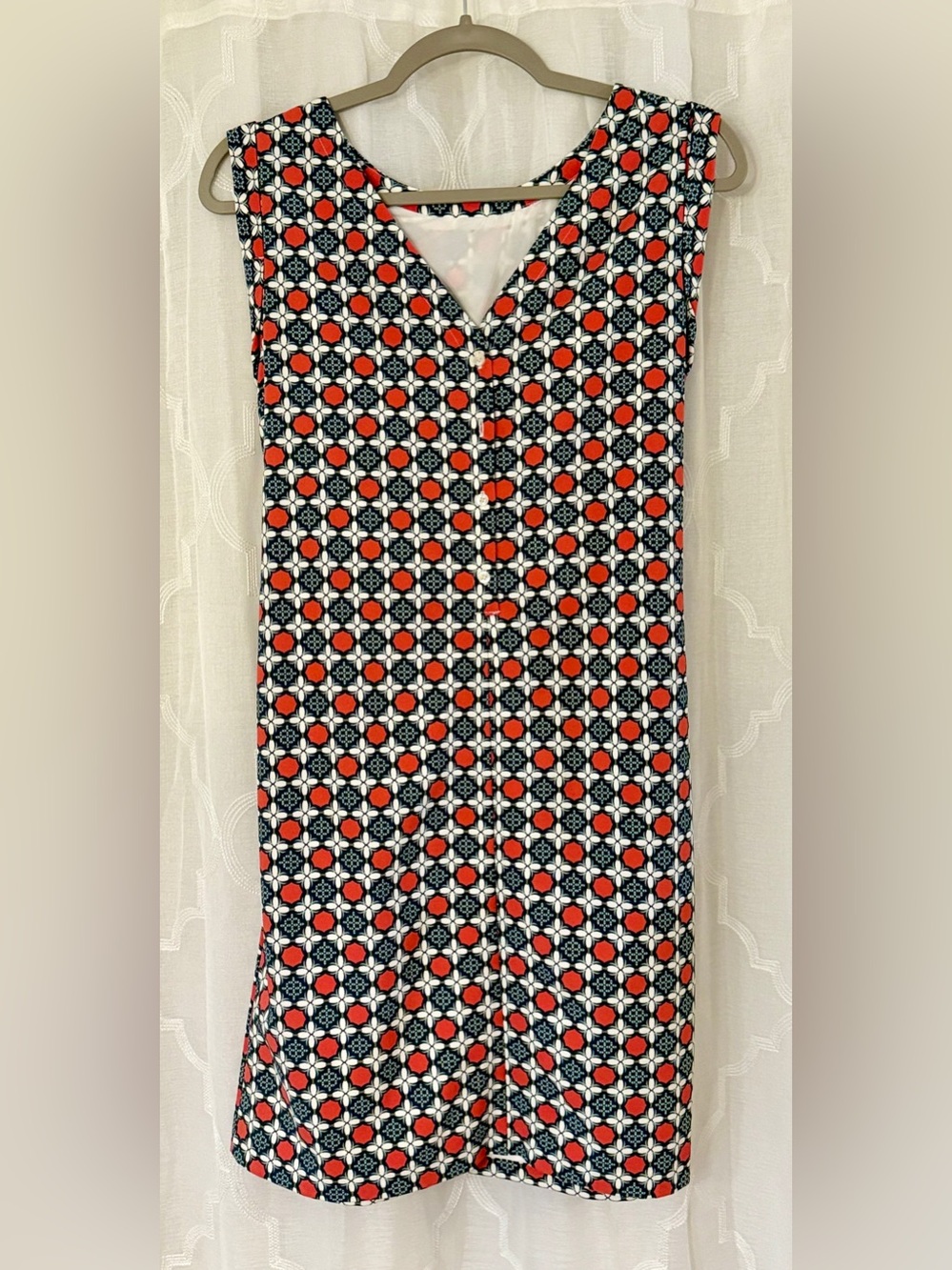 Banana Republic Size 4 Geometric Retro Print Sleeveless Shift Dress
